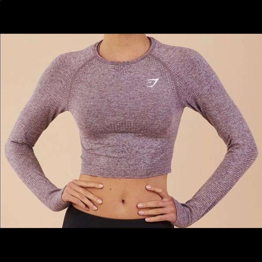 Gymshark Vital Seamless crop top purple wash